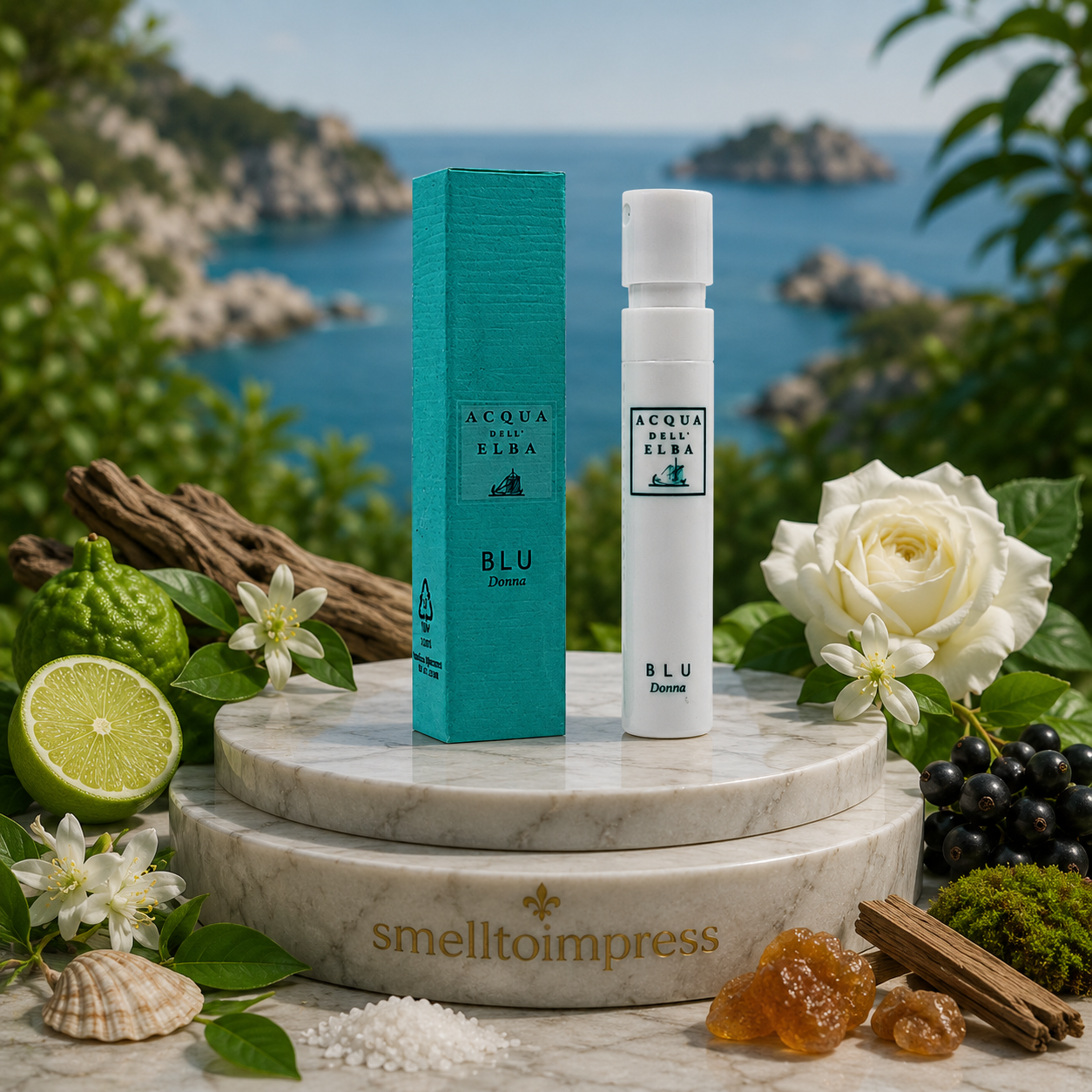 kuva Acqua dell' Elba Blue Donna virallisesta hajuvesinäytteestä 1,2 ml 0,04 fl. oz