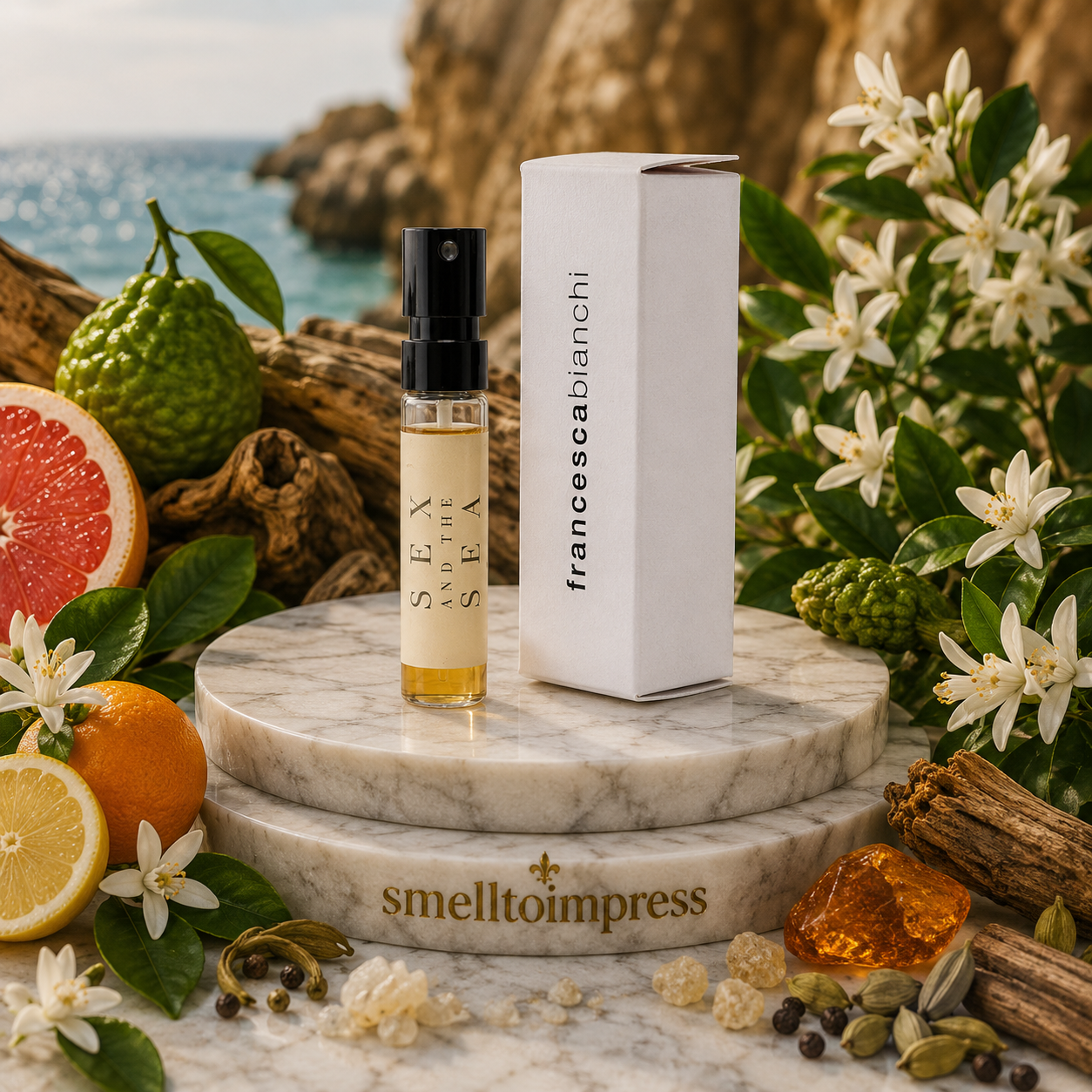 kuva Francesca Bianchi Sex and the Sea Neroli virallisesta hajuvesinäytteestä 1,5 ml 0,07 fl. oz