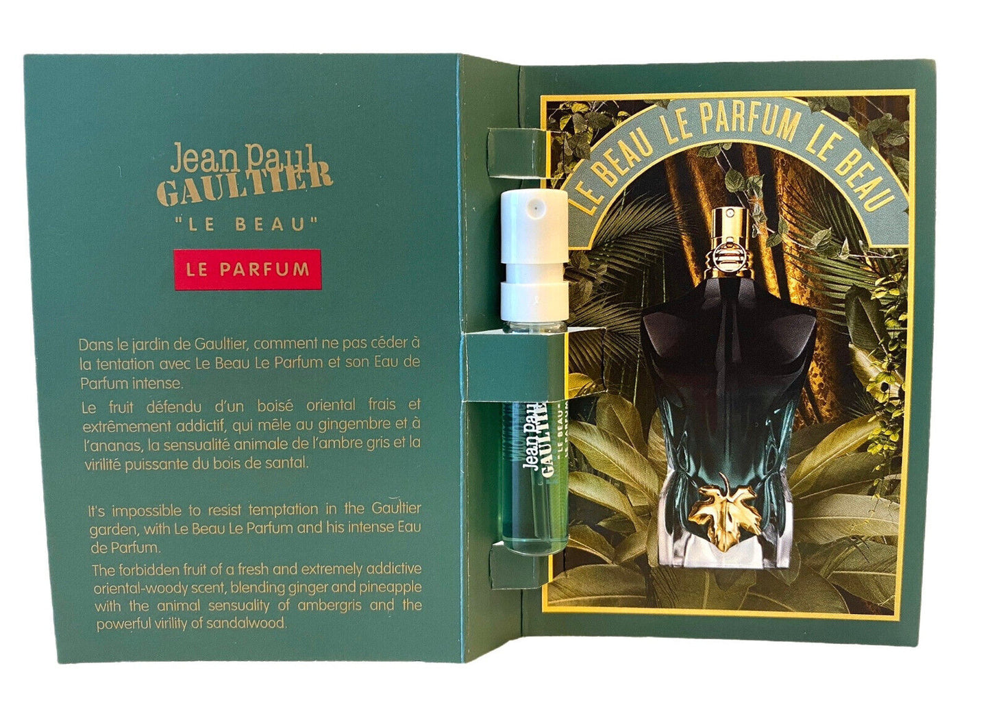 Jean Paul Gaultier Le Beau Le Parfum Intense virallinen hajuvesinäyte, Jean Paul Gaultier Le Beau Le Parfum Intense tuoksutesteri