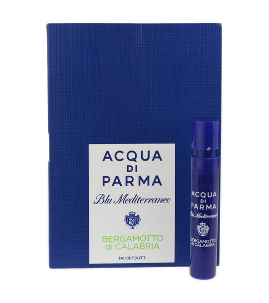 Acqua Di Parma Blu Mediterraneo Bergamotto di Calabria 1,2 ml 0,04 fl. oz. Viralliset hajuvesinäytteet, Acqua Di Parma Blu Mediterraneo Bergamotto di Calabria 1,2ml 0,04 fl. oz. tuoksunäyte, Acqua Di Parma Blu Mediterraneo Bergamotto di Calabria 1,2m