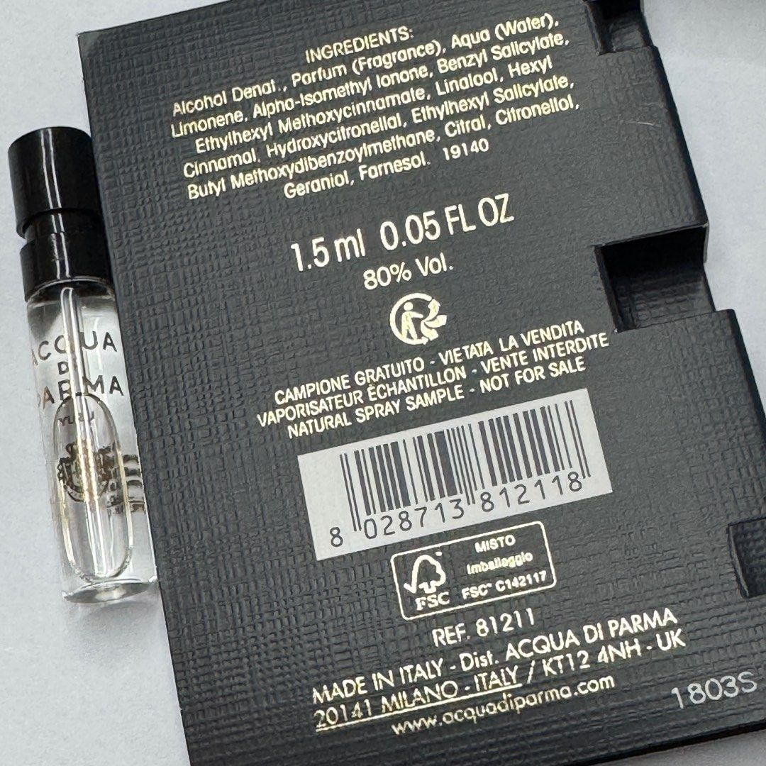 Acqua Di Parma Yuzu Edp 1,5 ml virallinen hajuvesinäyte