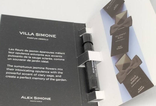 Alex Simone Villa Simone Parfum Absolu 1,2 ml 0,04 fl. oz. virallisia hajuvesinäytteitä