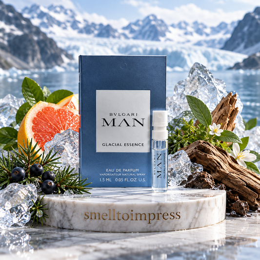 kuva Bvlgari Man Glacial Essence virallisesta hajuvesinäytteestä 1,5 ml