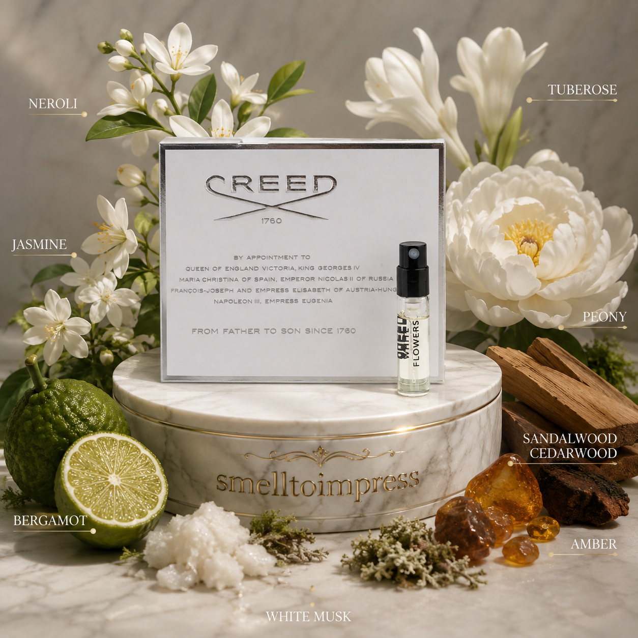 Creed White Flowers virallinen hajuvesinäyte 2 ml 0,06 fl. oz.