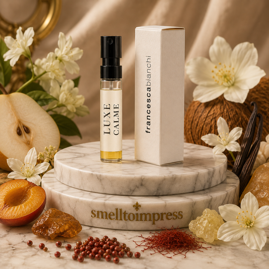 kuva Francesca Bianchi Luxe Calme Volupte virallisesta hajuvesinäytteestä 1,5 ml 0,07 fl. oz