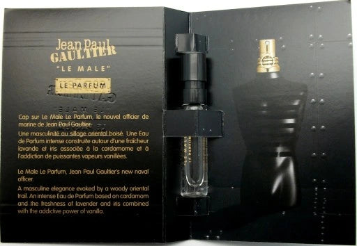 Jean Paul Gaultier Le Male Le Parfum Intense virallinen hajuvesinäyte, Jean Paul Gaultier Le Male Le Parfum Intense tuoksutesterinäyte