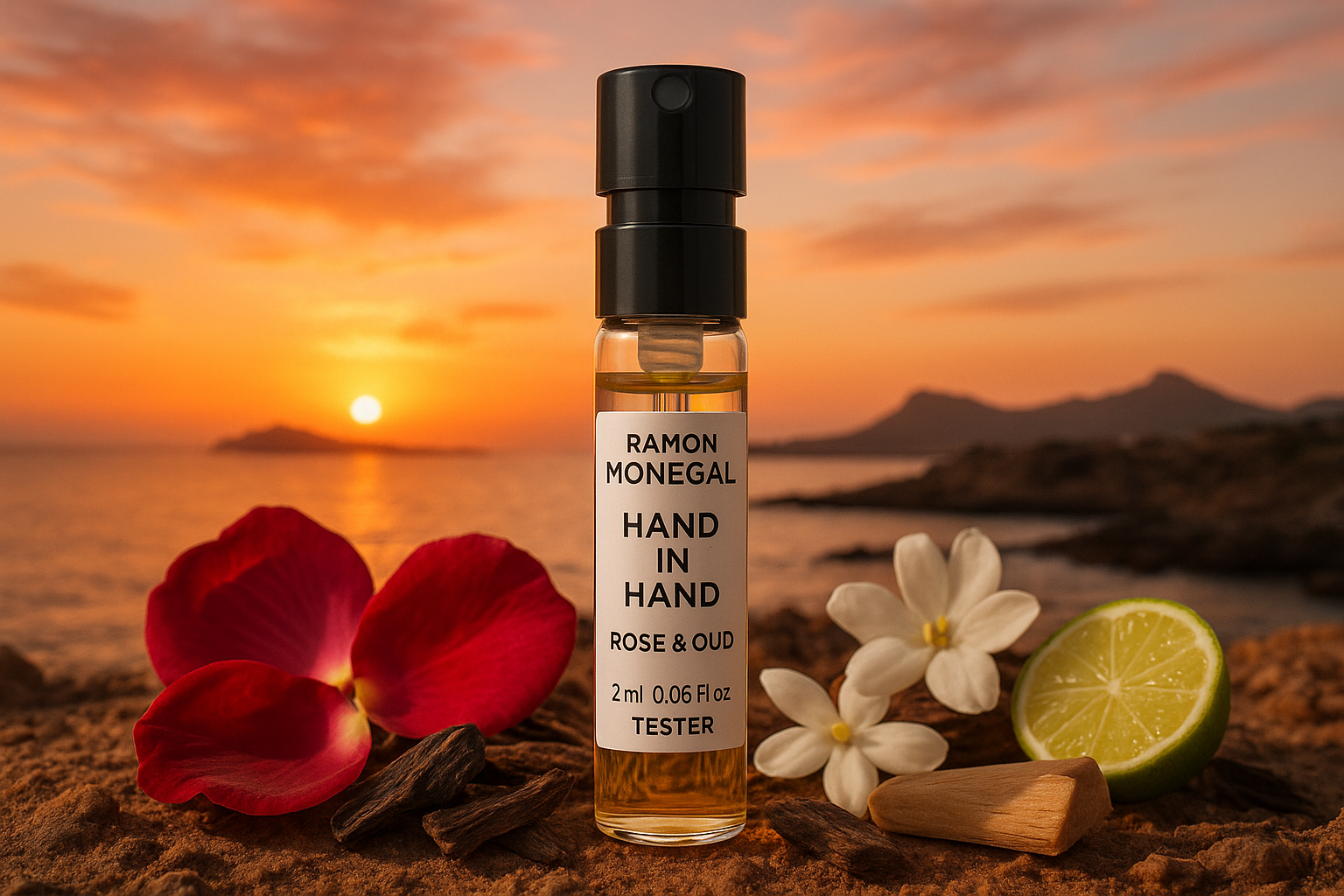 Ramon Monegal Hand in Hand Rose & Oud virallinen hajusteen näyte 2 ml 0,06 fl.oz. hajusteen testaaja