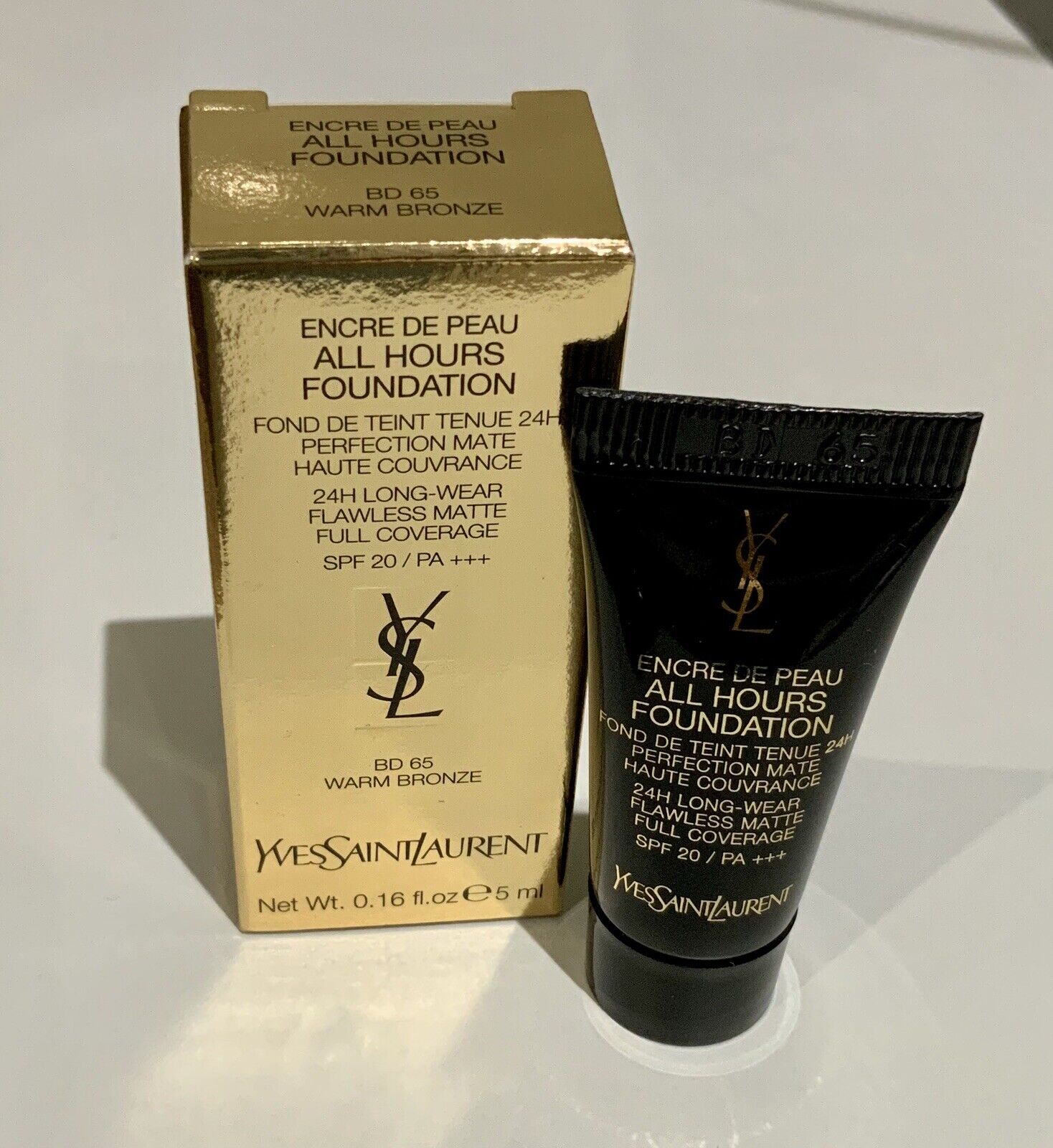 Yves Saint Laurent All Hours Foundation 5ml 0,16 fl. oz. virallinen ihonhoitonäyte Shade B 10 Warm Posliini